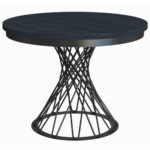 OKRĄGŁY STÓŁ rozkładany LORENZO Z MASKOWNICĄ 100 cm+40cm czarny/artisan - Image 4