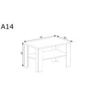 Klasyczna Ława do salonu ANTICA A-14 KRAFT ZŁOTY - Image 2