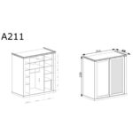 Klasyczna Szafa przesuwna z lustrem ANTICA A-211 KRAFT ZŁOTY - Image 2