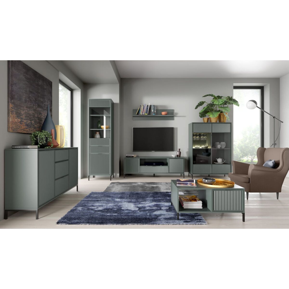 Nowoczesna duża komoda LINKa STYLES LS-1- STONE GREEN - Image 8
