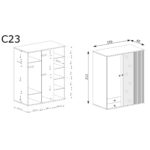 Szafa trzydrzwiowa z lustrem CALI C-23 ARTISAN - Image 2