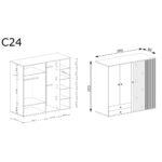 Szafa czterodrzwiowa z lustrem CALI C-24 ARTISAN - Image 2