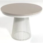 OKRĄGŁY STÓŁ rozkładany LAMELL Z MASKOWNICĄ 100 cm+80cm biały/clay gray