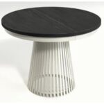 OKRĄGŁY STÓŁ rozkładany LAMELL Z MASKOWNICĄ 100 cm+80cm cashmere/czarny