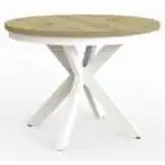 OKRĄGŁY STÓŁ rozkładany BELLAGIO Z MASKOWNICĄ 100 cm+80cm BIAŁE NOGI/CZARNY PAINFLOW - Image 3