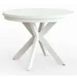 OKRĄGŁY STÓŁ rozkładany BELLAGIO Z MASKOWNICĄ 100 cm+80cm BIAŁE NOGI/CZARNY PAINFLOW - Image 2
