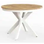 OKRĄGŁY STÓŁ rozkładany BELLAGIO Z MASKOWNICĄ 100 cm+80cm BIAŁE NOGI/ARTISAN